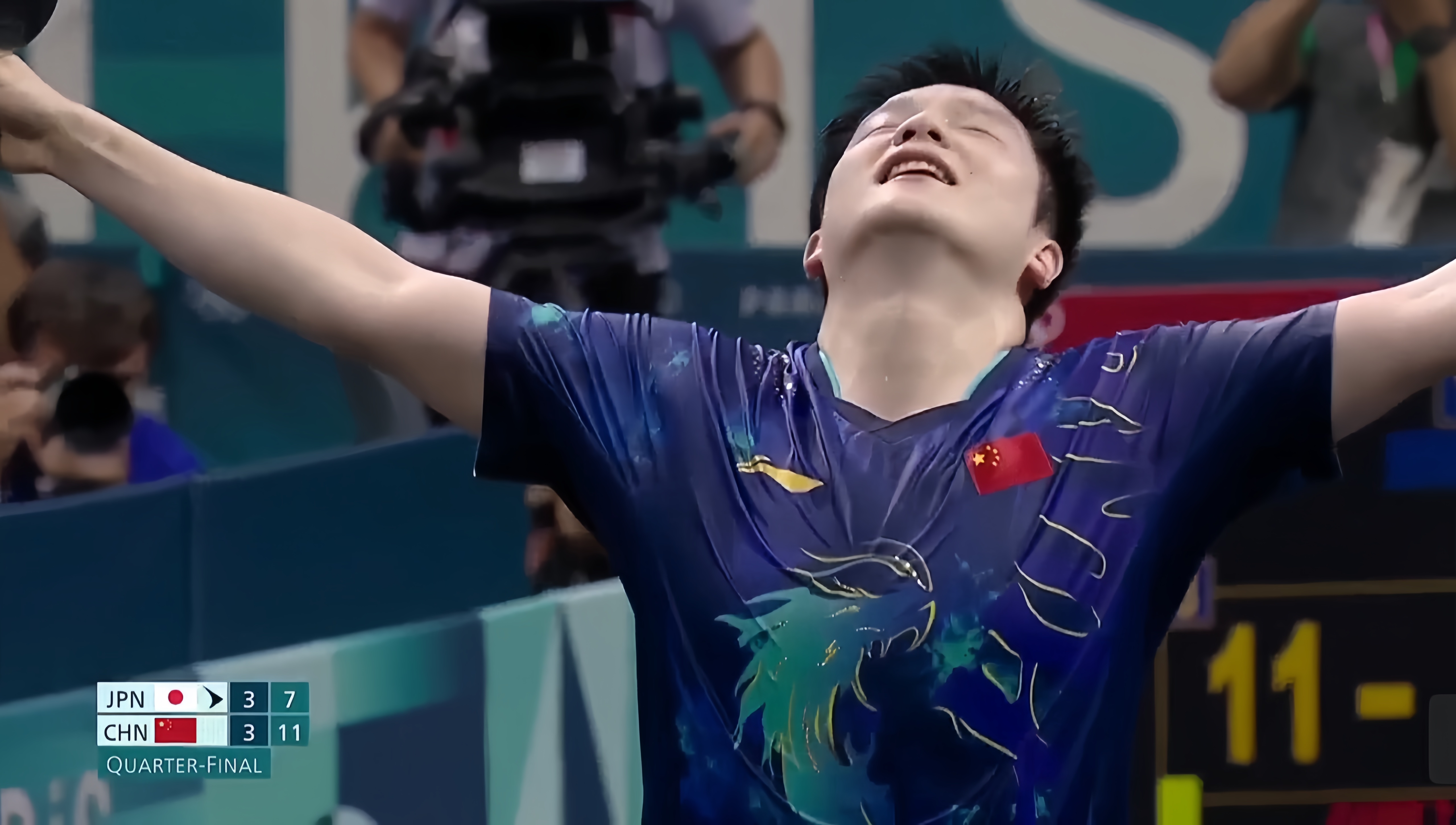 包含日本乒乓球队横扫韩国乒乓球队，樊振东惊艳世界的词条